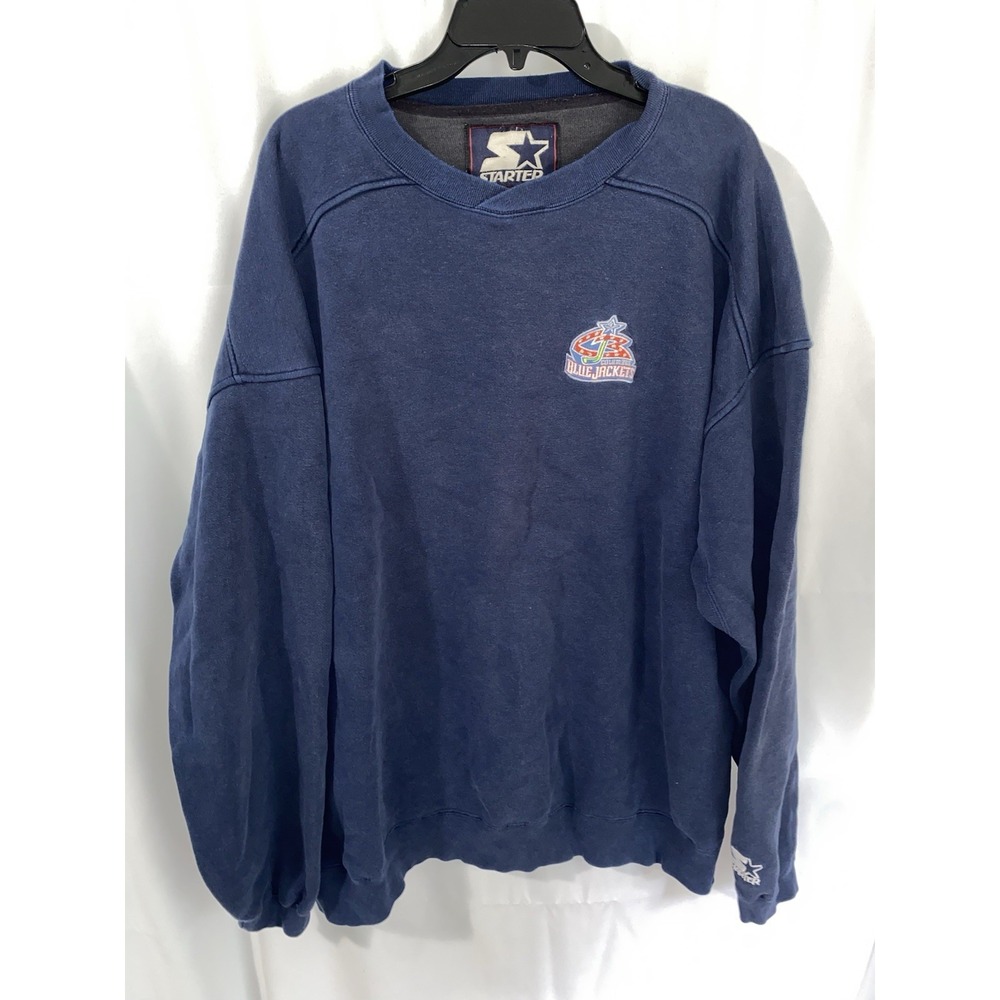 Vintage Starter Columbus Blue Jackets Hockey Sweatshirt Mens XXL